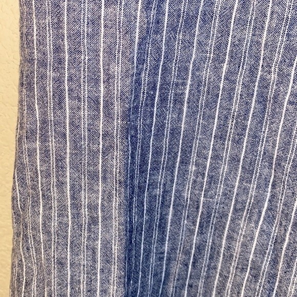 Beach lunch lounge linen button down shirt tank dress cottage coastal lagen M - Picture 10 of 12